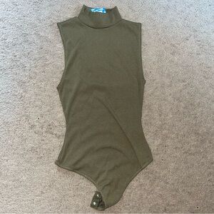 free people “intimately” army green bodysuit